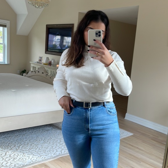 JM Collection Rivet-Detail Turtleneck Sweater, Eggshell - Picture 7 of 7